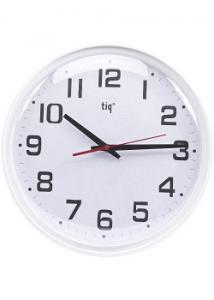 Väggur med plastlins 35 cm vit