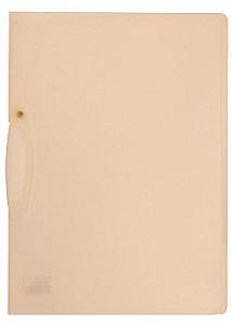 Klämmapp A4 m. plast clips transp. vit