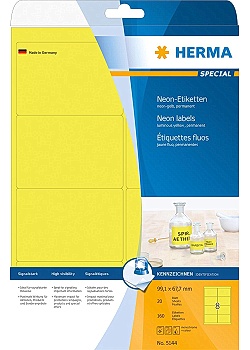 Herma Etikett Neon gul 99,1x67,7mm (fp om 160 st)