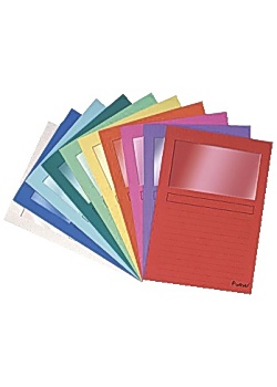 Exacompta Fönstermappar Forever®, A4, 80 ark, återvunnen presspan, 220 x 310 mm, olika färger, förpackning med 10 (fp om 10 st)