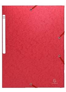 Exacompta Gummibandsmapp 3-klaff A4 600g röd