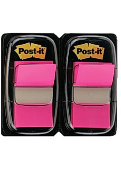 Post-it® Index dubbelpack 2x50flik,cerise (fp om 2 st)