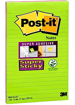 Post-it® Notes Super Sticky 125x200mm (fp om 2 block)