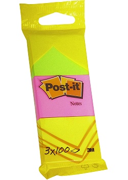 Post-it® Notes 38x51mm neon (fp om 3 block)