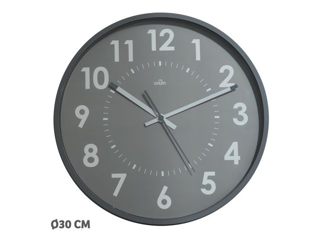 Väggur CEP Silent Ø30cm grå