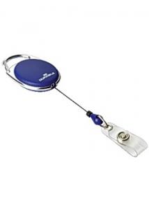 Durable Korthållare yoyo blå m.knap (fp om 10 st)