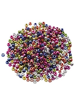Plastpärlor Kongopärlor metallic (fp om 1000 st)