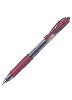 Gelkulpenna PILOT G-2 07 mörkröd