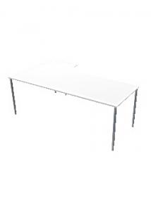 LANAB DESIGN Bord Höger 200x120cm vitlaminat/grå