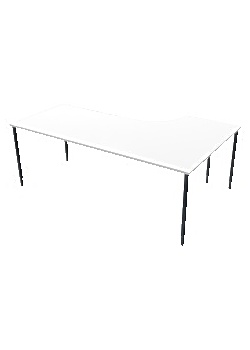 LANAB DESIGN Bord Vänster 200x120cm vitlaminat/svart