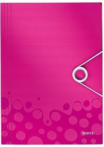 Leitz Snoddmapp 3-klaff WOW A4 PP cerise