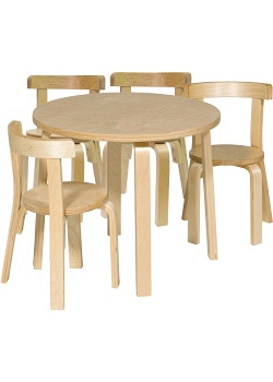 Lekvråmöbelset björk 1 bord 4 stolar (set om 5 st)