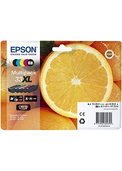 Epson Bläckpatron C13T33574010 Svart (fp om 5 st)