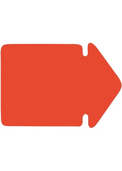 Textkartong pil fluor röd 130x90mm (fp om 25 st)