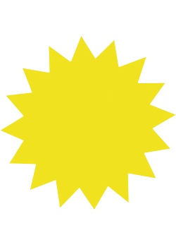 Textkartong stjärna gul 180mm (fp om 25 st)