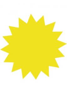 Textkartong stjärna gul 180mm (fp om 25 st)