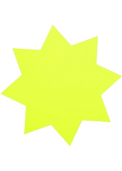Textkartong stjärna gul 350mm (fp om 25 st)