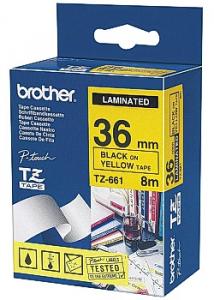 P-Touch Tape TZE661 36mm svart på gul