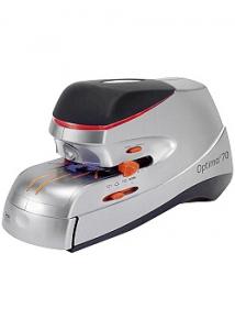 Rexel Optima® 70 elektrisk häftapparat för skrivbord, silver och svart
