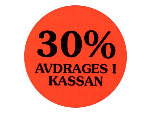 Etikett 30 % AVDRAGES I KASSAN