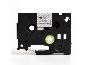Tape 6mm TZe-111 Svart på Klar