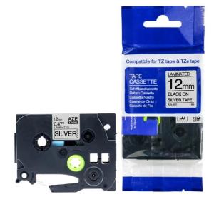 Tape 12mm TZe-931 Svart på Silver