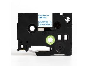 Tape 24mm TZe-253 Blå på Vit