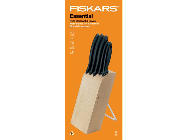 Knivblock FISKARS Essential 5/fp