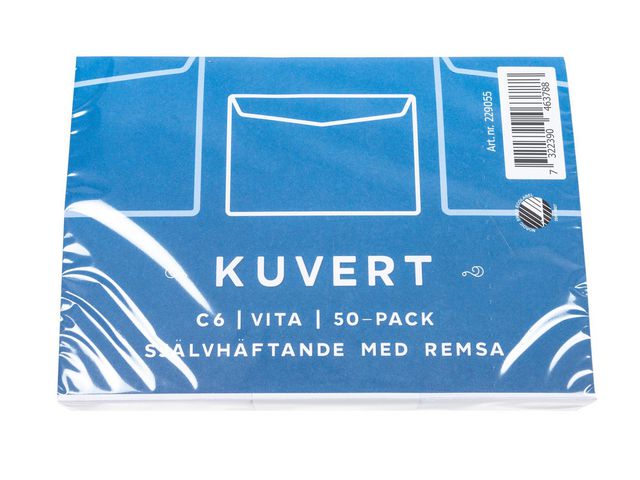 Kuvert Konsument C6 Vit Remsa 50/FP