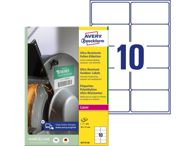 Etikett AVERY 99X57 WH 500/FP