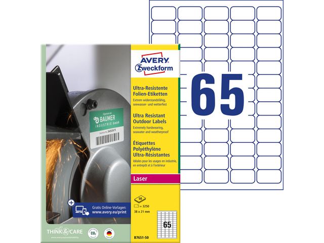 Etikett AVERY 38X21 WH 3250/FP