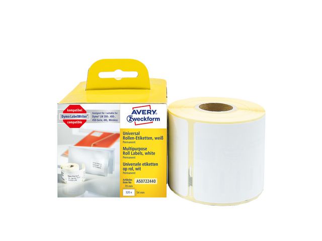 Etikett AVERY UNIVERSAL 70x54mm 320/FP