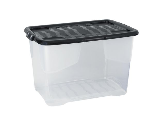 Plastlåda STRATA 60L klar med lock PP