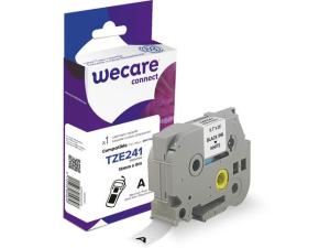 Tape WECARE 18mm TZe-241 Svart på Vit