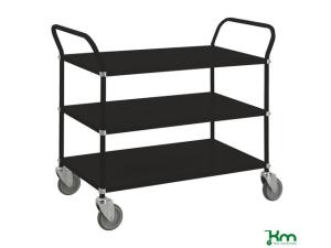 Bordsvagn 3 hyllplan svart