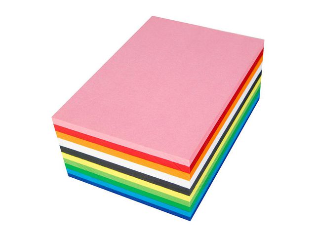 Gladkartong A5 mix färger 180g 250/fp