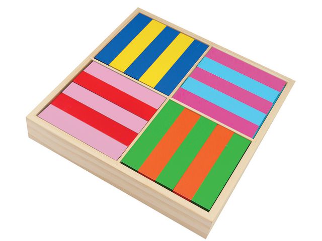 Byggklossar trä färg 12x2,5x0,8cm 100st