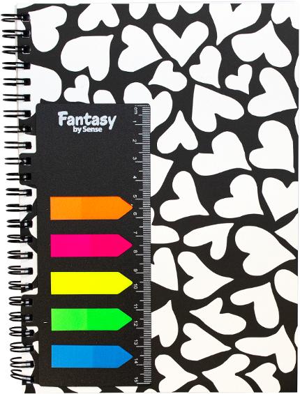 Spiralblock A5 Hjärtan med notisar