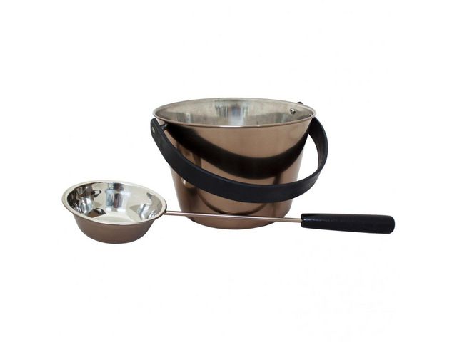 Bastuset EMENDO hink och skopa 4L rökgrå