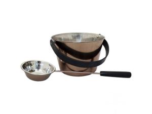 Bastuset EMENDO hink och skopa 4L rökgrå