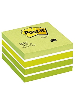 Post-it® Notes Kub 76x76mm grön/vit (block om 450 blad)