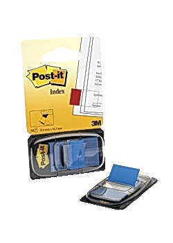 Post-it® Index 25x43mm blå (fp om 50 st)