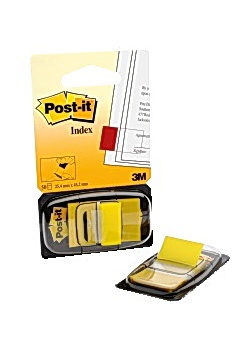 Post-it® Index 25x43mm gul (fp om 50 st)