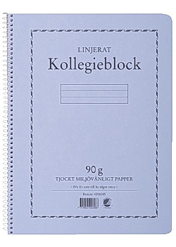 Kollegieblock A4 90g 70 blad linjerat TF