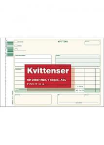 Esselte Blankett kvittens A5L 2x50 blad kopia