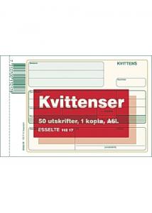 Esselte Blankett kvittens A6L 2x50 blad kopia