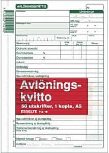 Esselte Blankett avlöningskvitto A5 50 bl mkopia