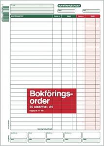 Esselte Blankett bokföringsorder A4 50 blad