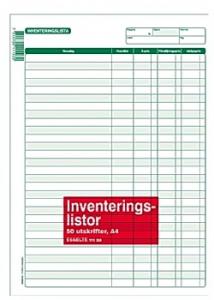 Esselte Blankett inventeringslista A4