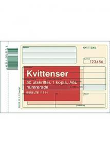 Esselte Blankett kvittens numrerad A6L 2x50 blad